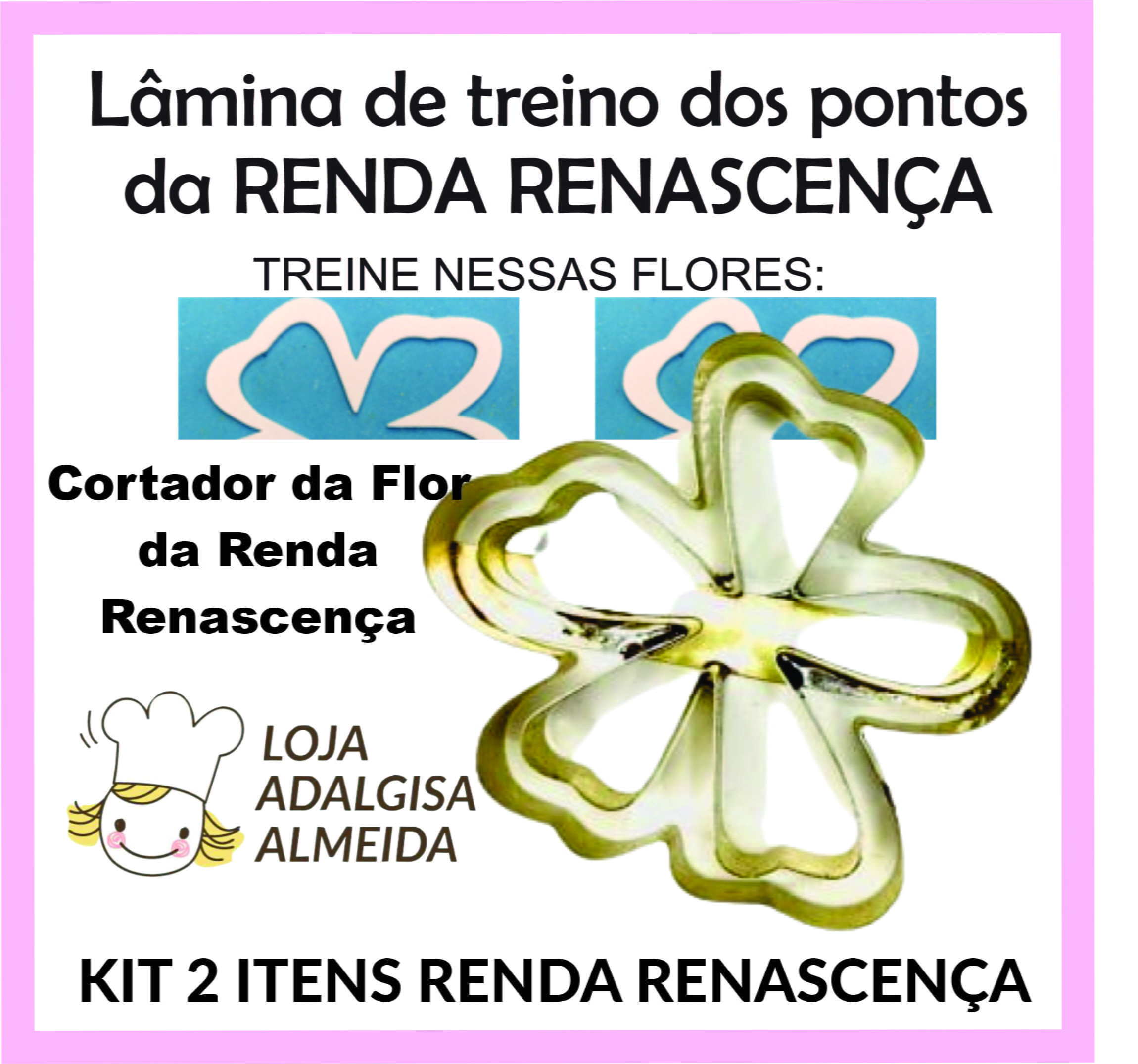 Kit Composto por 2 itens para cortar e Guia para treino dos pontos da Renda Renascença