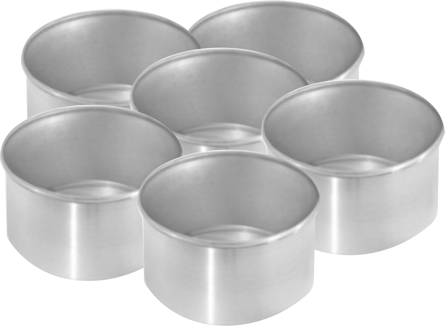 Conjunto de 6 Formas Assadeiras para Bentô Cake de fundo fixo de alumínio 8,0cmx4,5cm