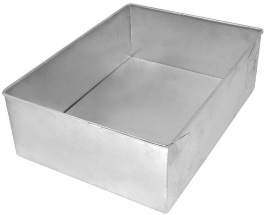 Forma Assadeira retangular de fundo fixo de alumínio para assar bolos 30cmX22cmX10cm