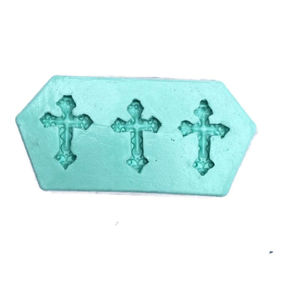 Molde de silicone em Formato de 3 Cruzes pequenas
