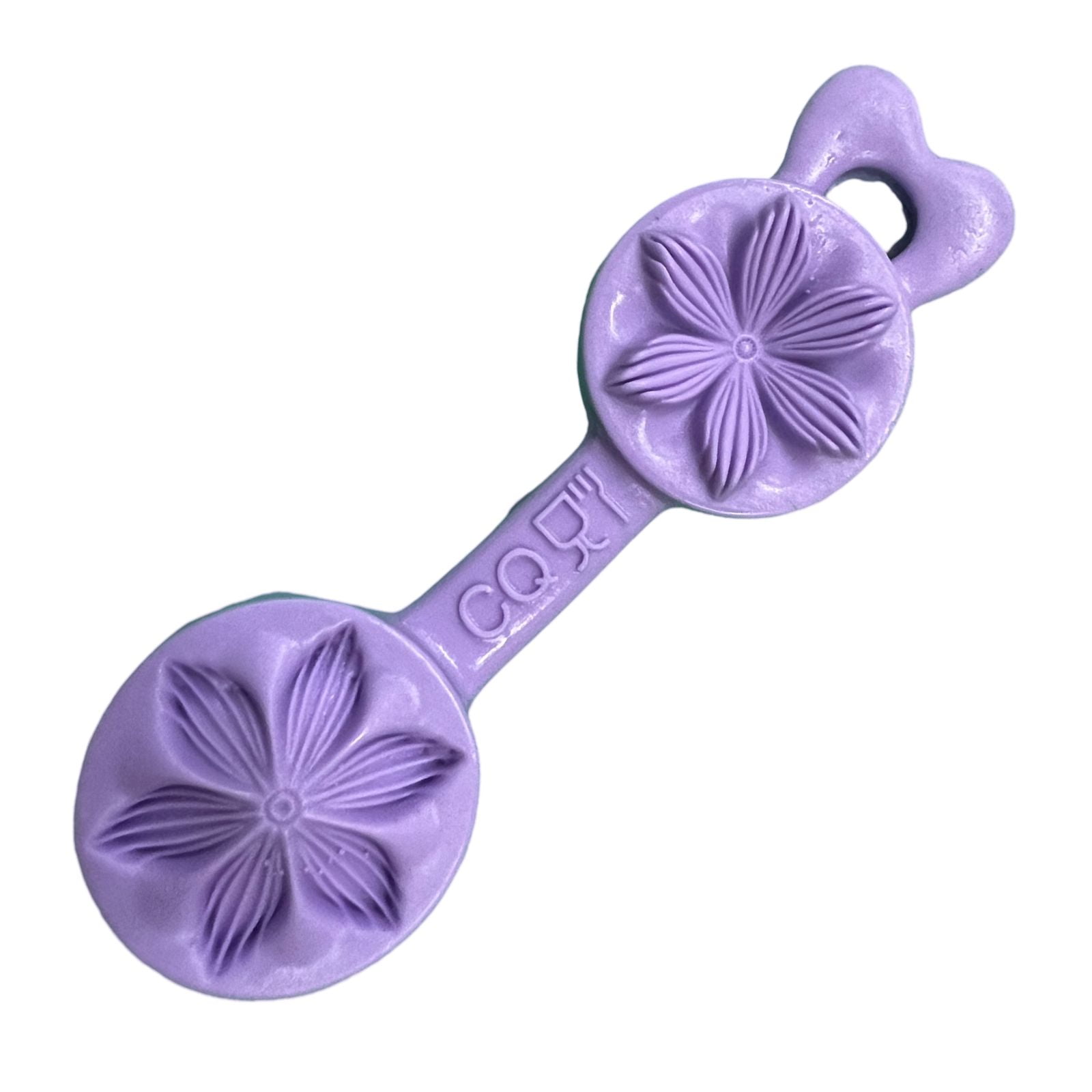 Molde de Silicone Frisador/Marcador de nervuras de flor, frisador de 2 partes, em forma de flor de coração.