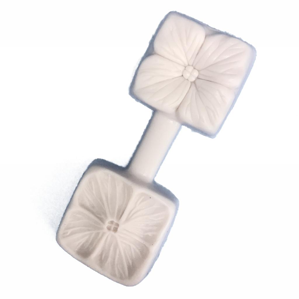 Molde de Silicone Frisador/Marcador de nervuras de flor, frisador de 2 partes, em forma de Hortência Hortensia
