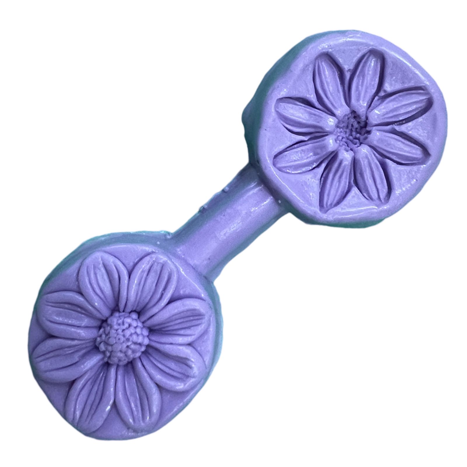 Molde de Silicone Frisador/Marcador de nervuras de flor, frisador de 2 partes, em forma de margarida.