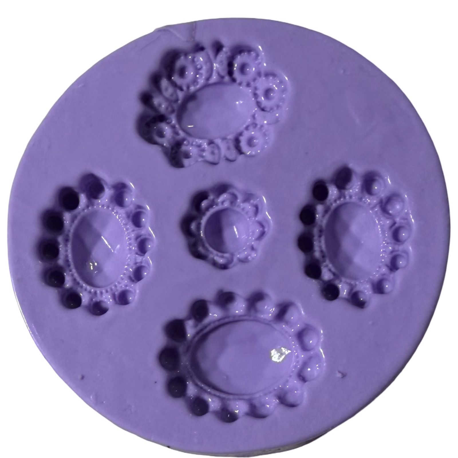Molde de Silicone em formato de jóias com 5 cavidades