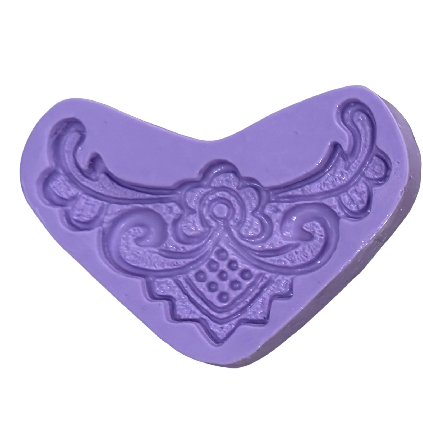 Molde de Silicone com forma de renda Guipir modelo floral.