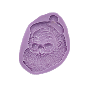 Molde de silicone com forma de rosto do papai noel.