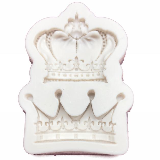 Molde de silicone em formato de 2 coroas diferentes para Santo, rei, rainha, príncipe e princesa