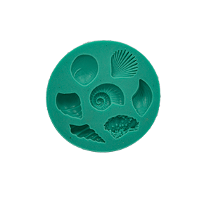 Molde de Silicone com formas de Fundo do Mar, caramujos e conchas, com 7 cavidades