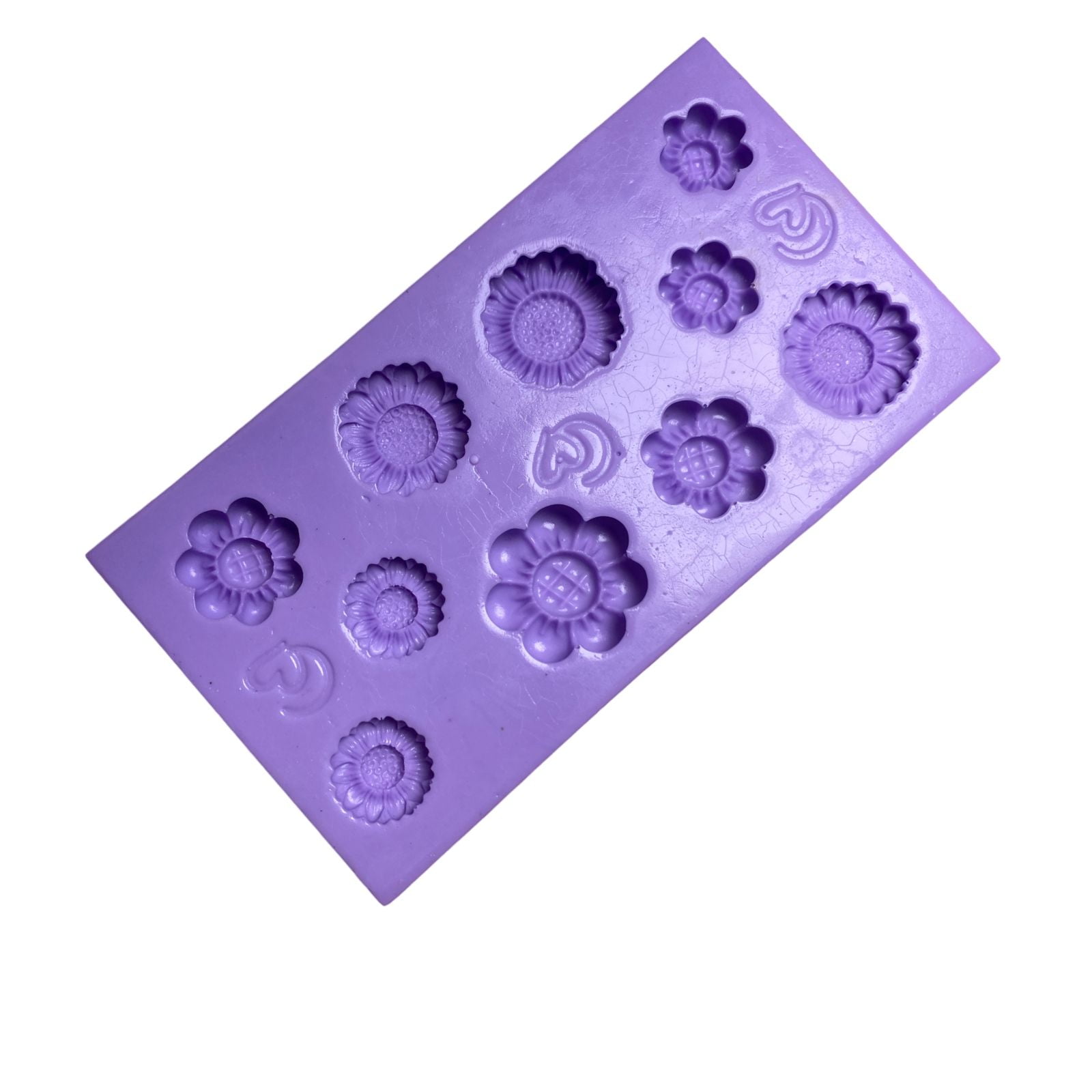 Molde de Silicone em formato de 10 Flores Florezinhas Jardim