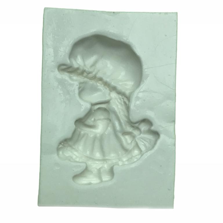 Molde de silicone em formato de boneca camponesa