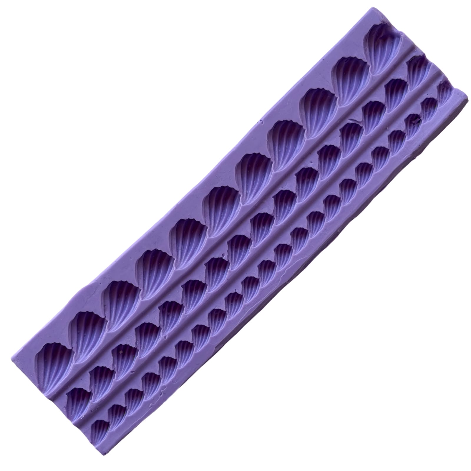 Molde de silicone em Formato de cordão de Concha Invertida.