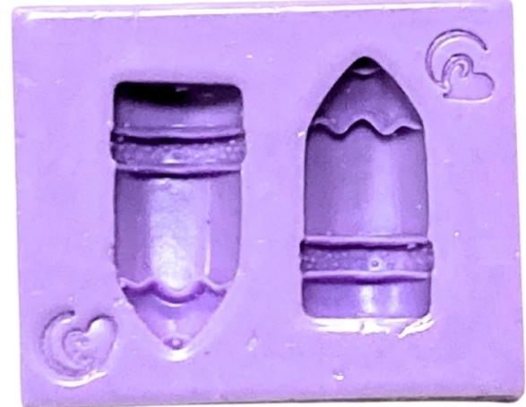 Molde de Silicone em formato de Dois Lápis - Dia dos Professores - Escola