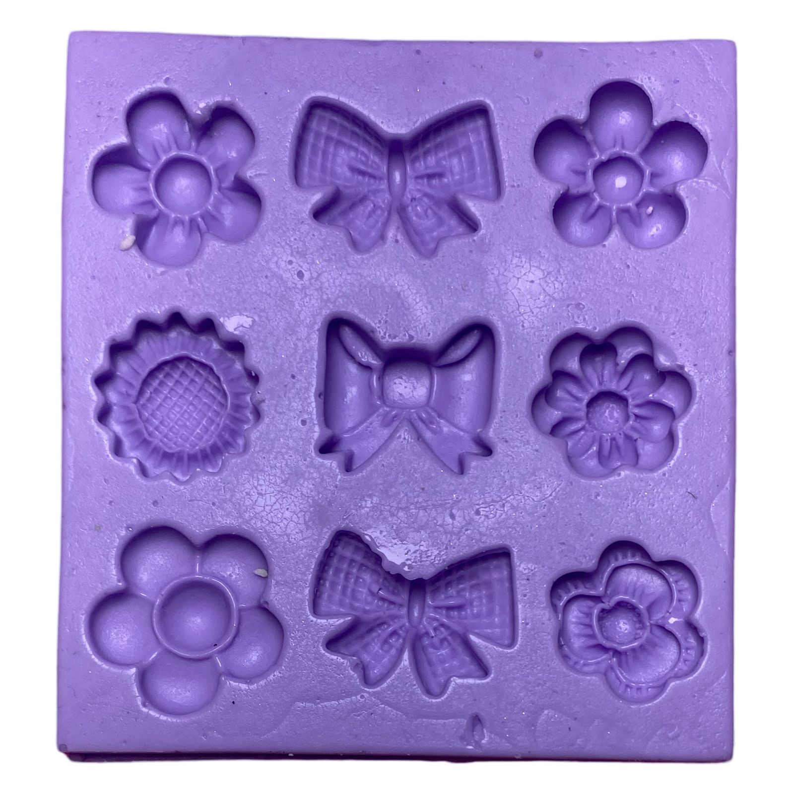 Molde de Silicone em formato de Flores e Laços