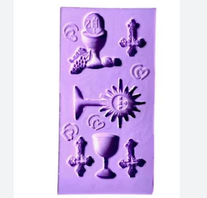 Molde de Silicone em formato de Itens Igreja Batizado Comunhão