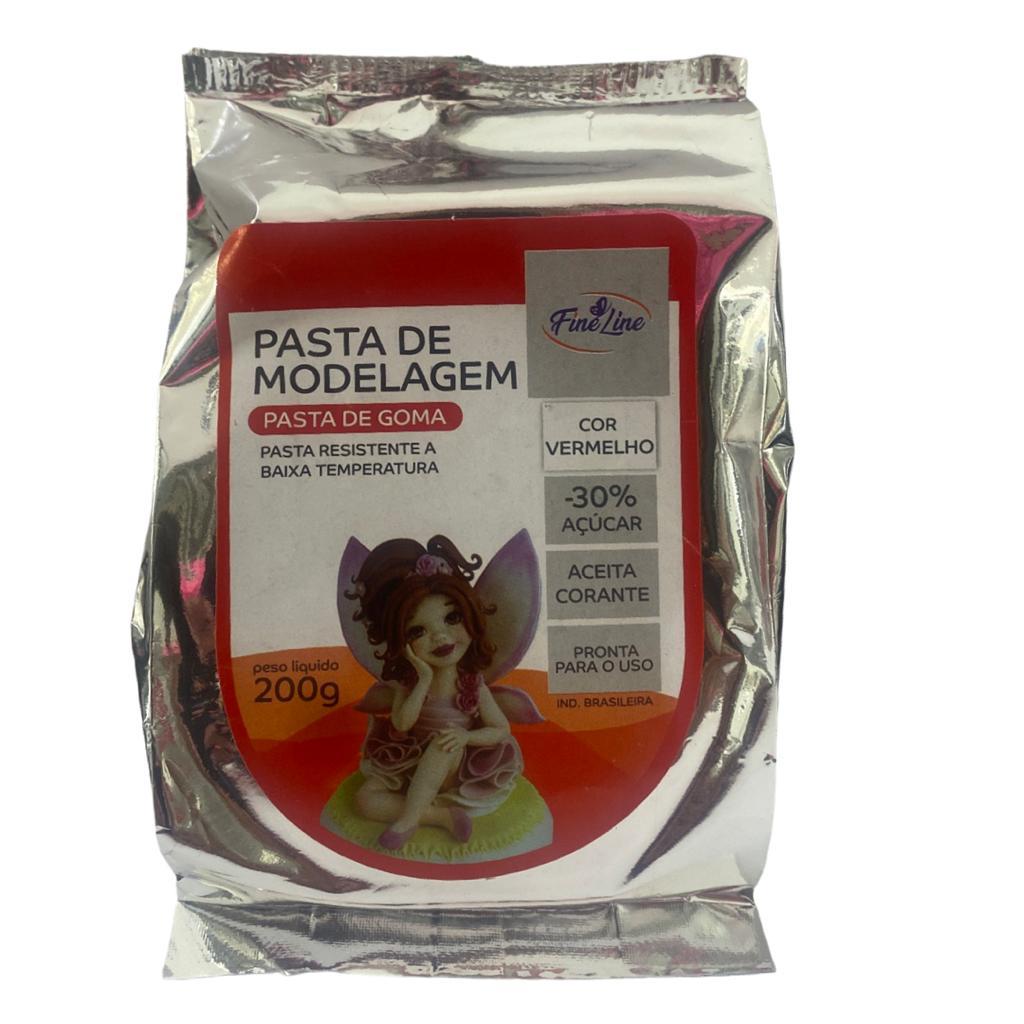 Pasta Goma Massa para Flores e Modelagem 200g VERMELHA - Fine Line