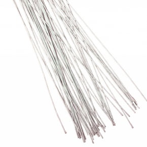 Arame para Flor de Açúcar N°30 Branco pacote com 50 arame de 30 cm