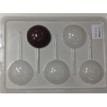 Forma de acetato pirulito bola futebol 5 cavidades