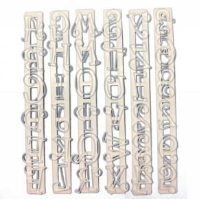 Conjunto de Réguas cortadoras do Alfabeto, Letras Maiúsculas e Números