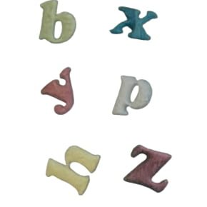 Conjunto de Réguas cortadoras do Alfabeto, Letras Minúsculas Redonda