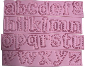 Conjunto de Cortadores de Alfabeto com Letras Minúsculas Pontilhadas