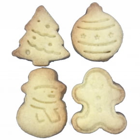 Cortador Marcador/Ejetor de biscoito de Natal com 4 peças