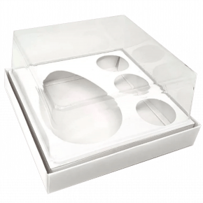 Caixa G Premium Branca - Ovo de 100/150g + 3 Brigadeiros com 10 unidades