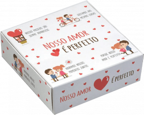 Conjunto de 4 Caixas para 9 doces Namorados - Amor Perfeito