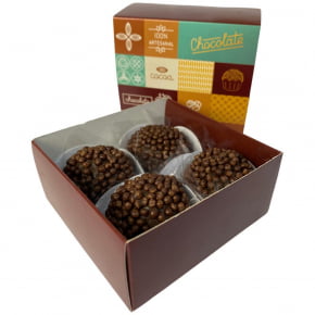 Kit com 5 Caixas personalizadas para 04 doces - Modelo Chocolate