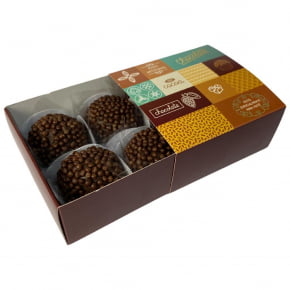 Kit com 5 Caixas personalizadas para 04 doces - Modelo Chocolate