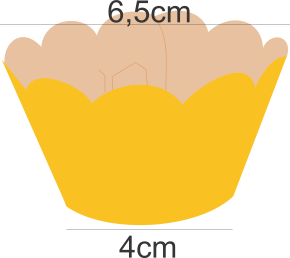 Wrapper / Saia para Cupcake tamanho médio Amarelo
