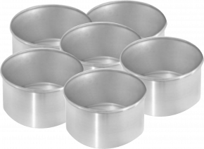 Conjunto de 6 Formas Assadeiras para Bentô Cake de fundo fixo de alumínio 8,0cmx4,5cm
