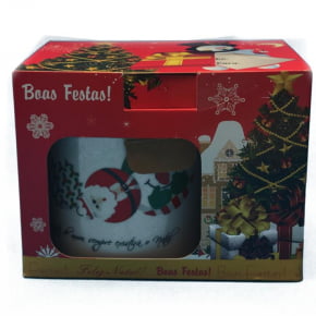 Caneca MÉDIA em porcelana com estampas de Natal - Estampas variadas