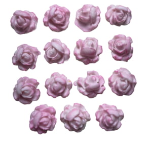 Molde de Silicone em formato de 15 Rosa Rosinha Florzinhas iguais