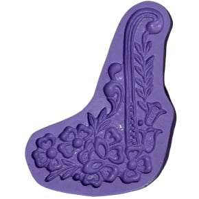 Molde de silicone em formato de Flores, Folhas e Arabescos - Lado Esquerdo