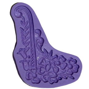 Molde de silicone em formato de Flores, Folhas e Arabescos - Lado Direito