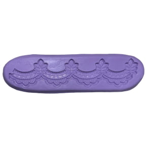 Molde de Silicone com formato de Drapeado com babado e folha. Molde de Silicone com formato de Drapeado com babado e folha.
