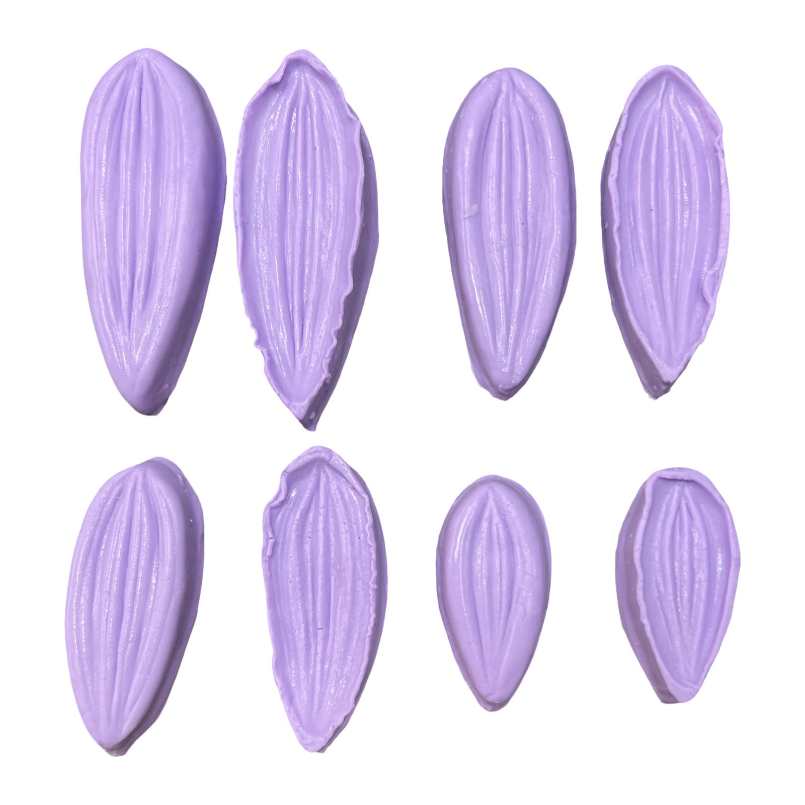 Molde de silicone frisador/marcador de nervuras da flor Dália com 8 peças.