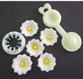 Molde de Silicone Frisador/Marcador de nervuras de flor, frisador de 2 partes, em forma da flor Cravo.