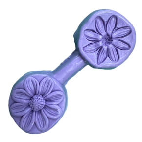 Molde de Silicone Frisador/Marcador de nervuras de flor, frisador de 2 partes, em forma de margarida.