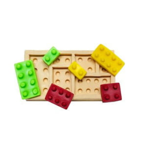 Molde de Silicone com Forma de Lego.