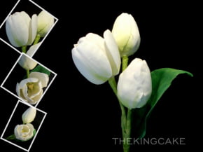 Molde de Silicone com formato de centro da Flor Tulipa.