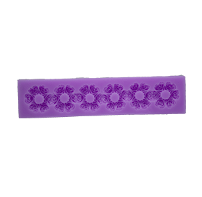 Molde de silicone em formato de tira de flores vazadas