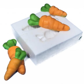Molde de Silicone em formato de 2 tamanhos de Cenouras - Páscoa