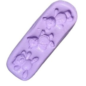 Molde de Silicone em formato de 3 Mini Ursinhos Ursos diferentes 