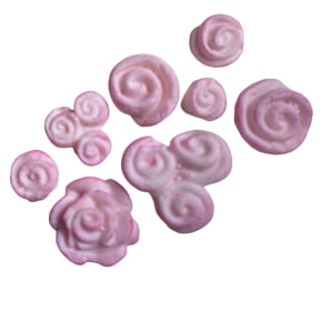 Molde de Silicone em formato de 8 modelos de Rosinhas Rosas