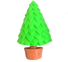 Molde de Silicone em formato de Árvore de Natal no vaso