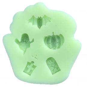 Molde de silicone em formato de halloween(morcego,fantasma).