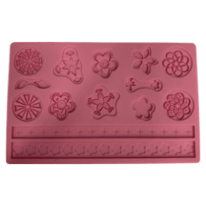 Molde de Silicone em formato de Itens de Mandala