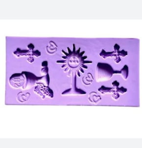 Molde de Silicone em formato de Itens Igreja Batizado Comunhão