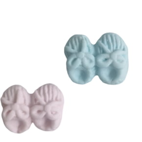 Molde de Silicone em formato de par de Sapatos Pantufas de Bebê 